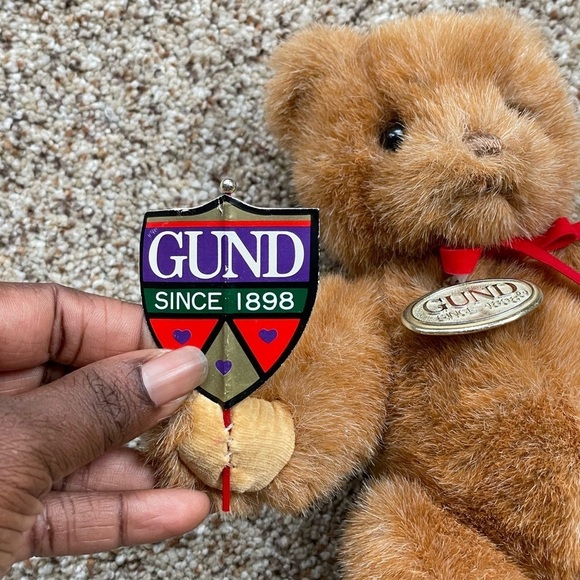 Vintage Gund Teddy Limited Edition 1989 Collector's Bear Gold Tag 8” - Picture 3 of 6